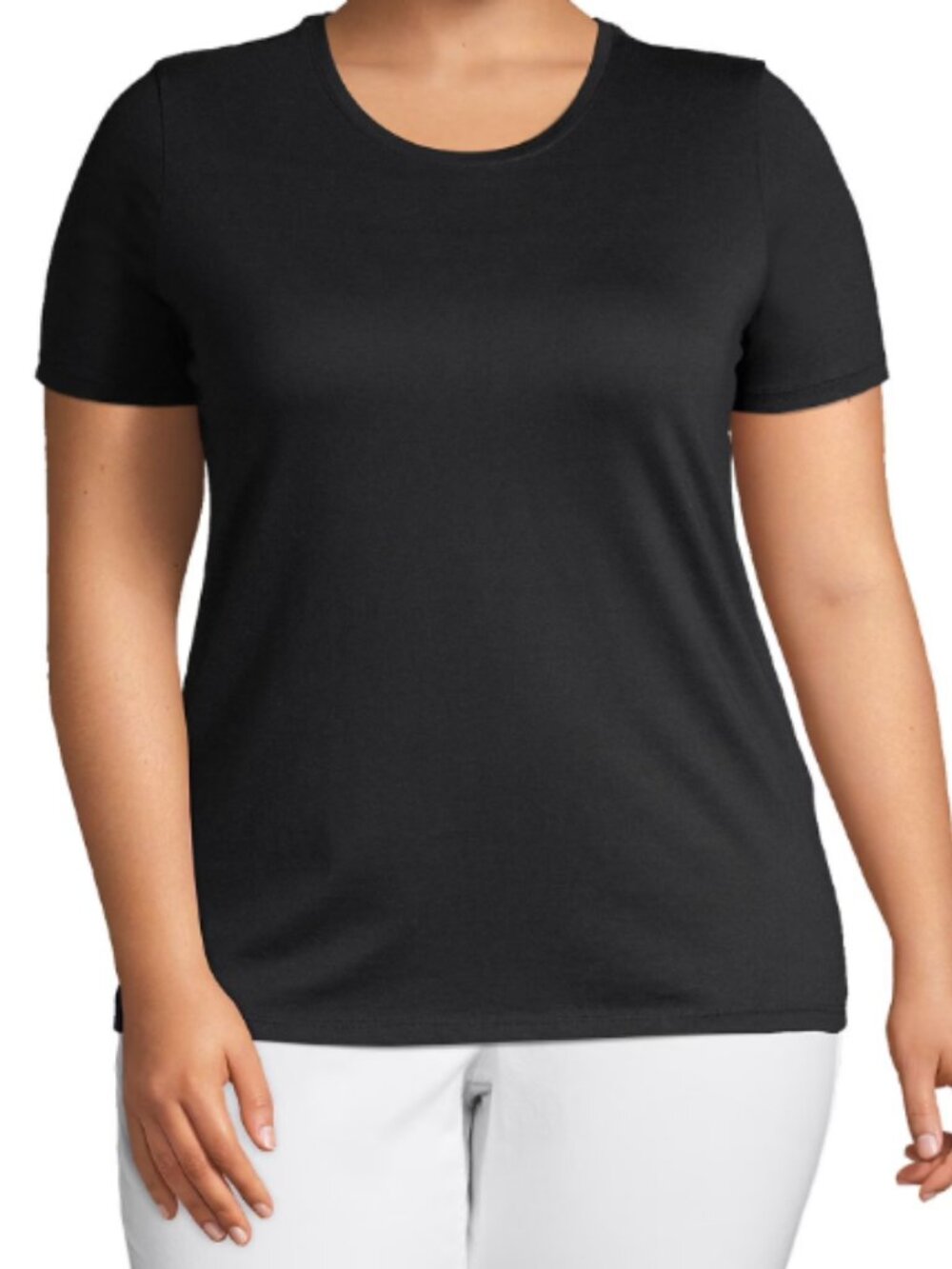 Lands’ End Black Performance Tee XL 18 Short Sleeve Active Top